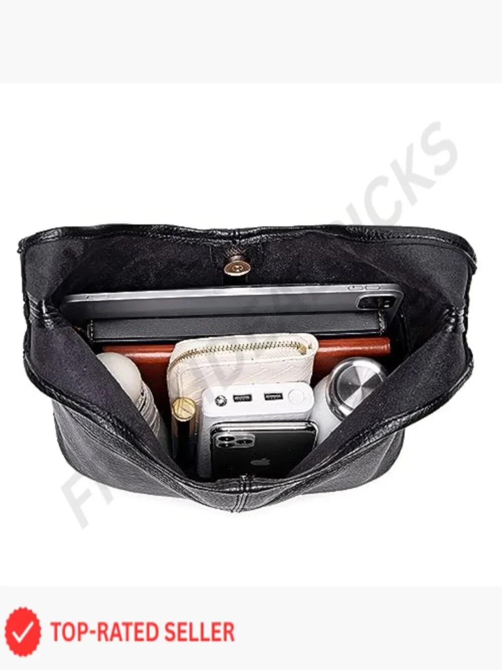 Ultra Soft Slouchy Hobo Bag Faux Leather Adjustable Strap Handbag Magnetic